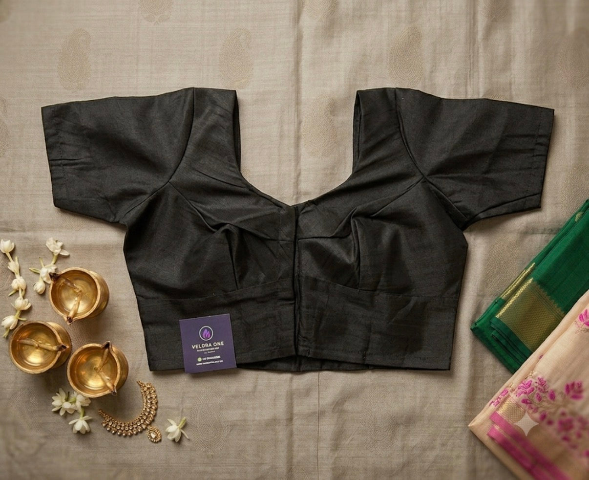 Plain Silk Cotton (Black) - VRB013