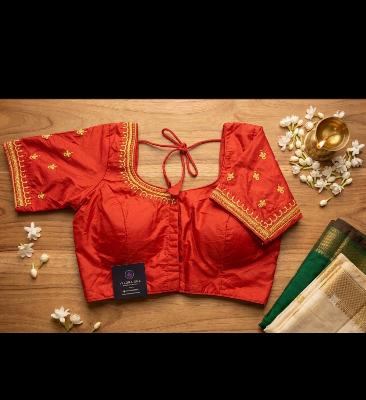 Red Thread Work Blouse