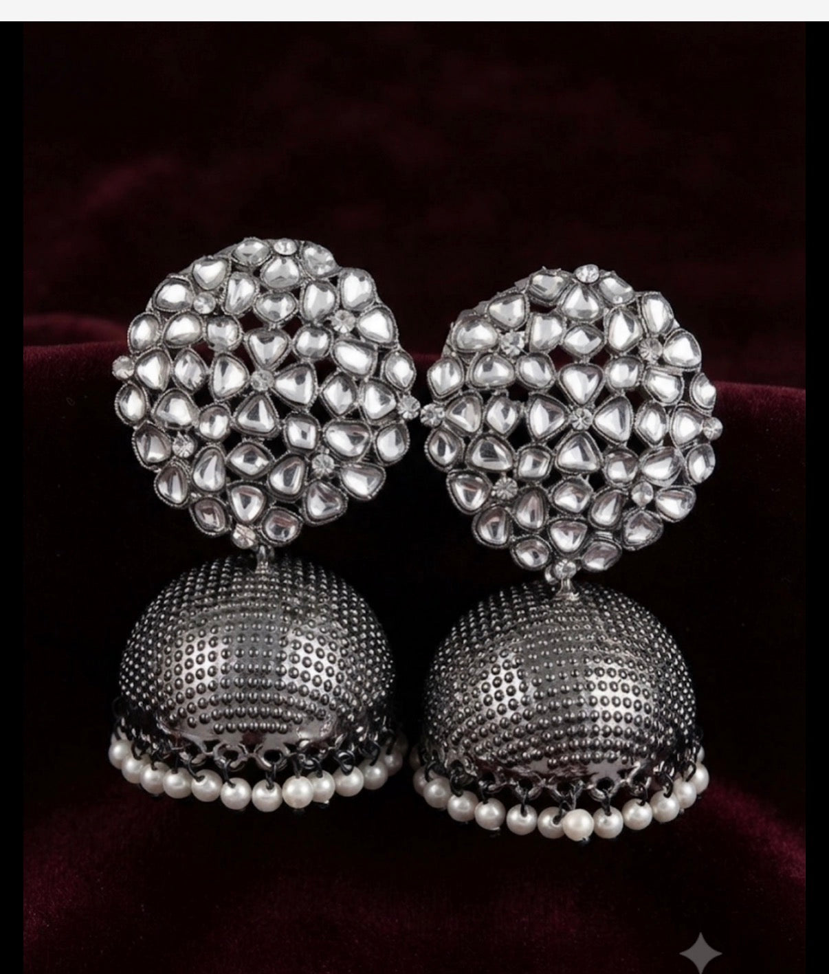 Oxidised Silver Jhumka - VJE013