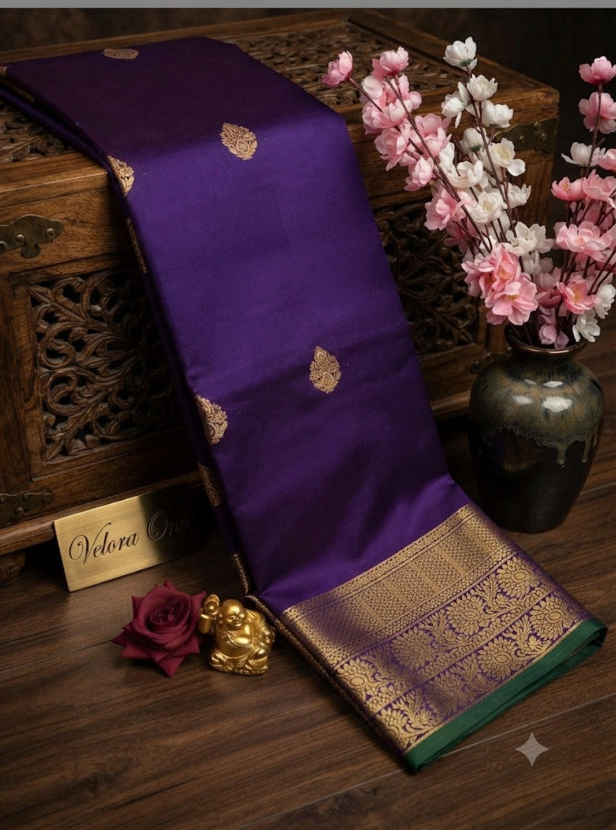 Semi Silk Saree ( Purple) - V1S015
