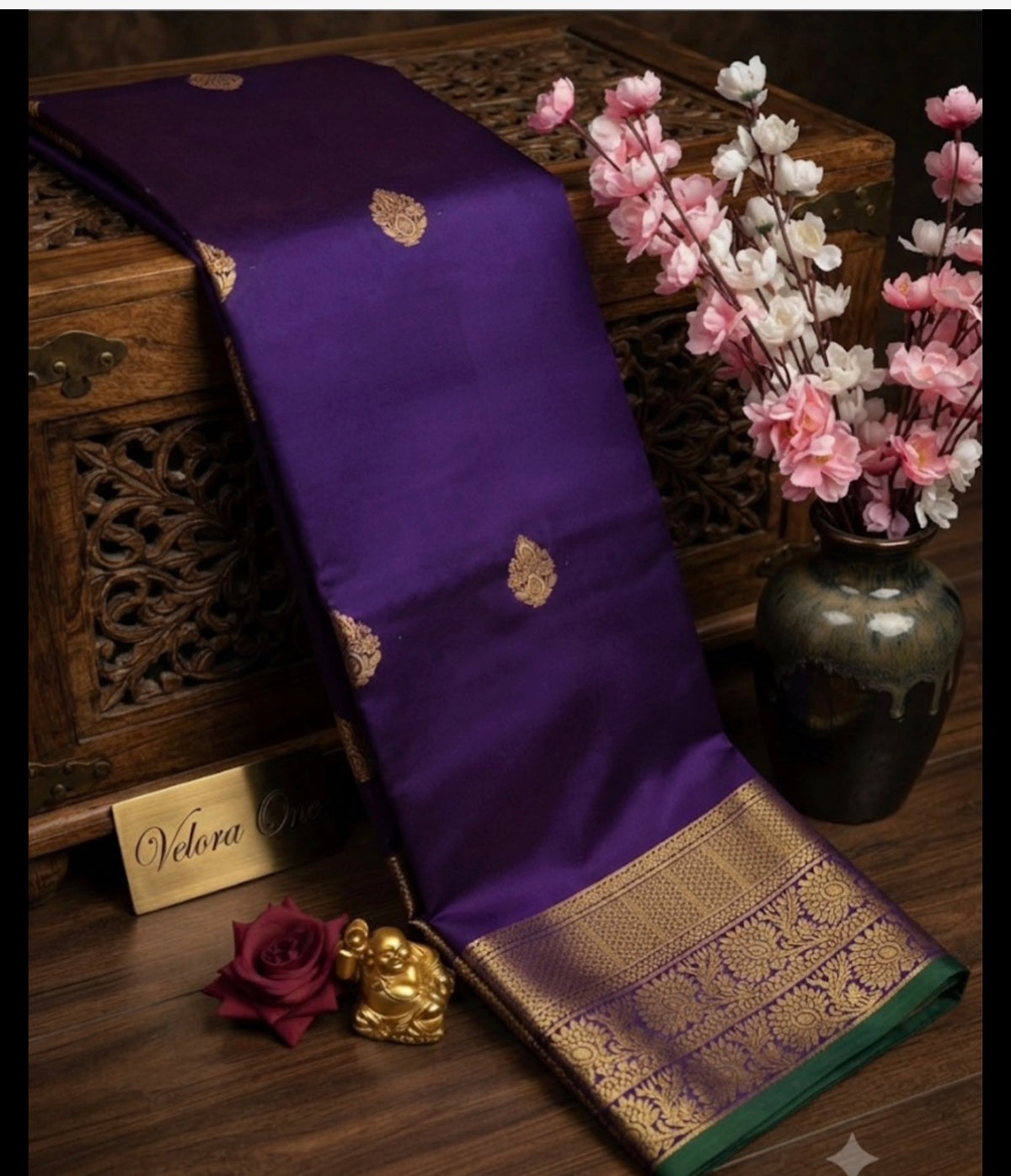 Semi Silk Saree ( Purple) - V1S015