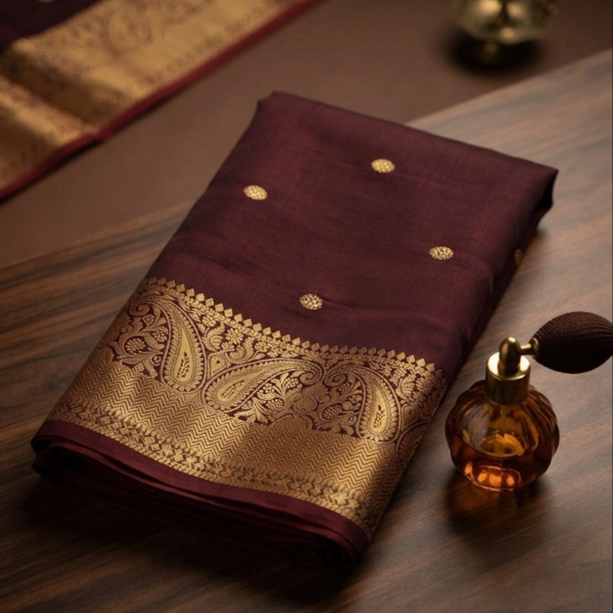 Coffee Brown Katan Silk - V1S038