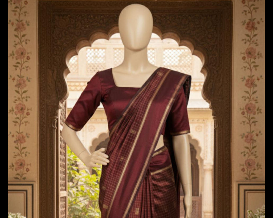 Silk Kurrai without blouse