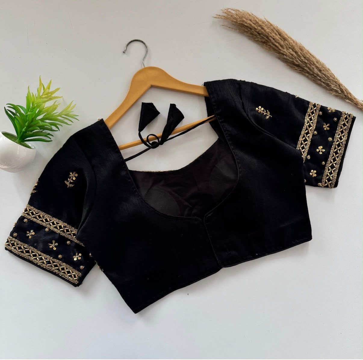 Makhana Silk Blouse (Black) - VRB027