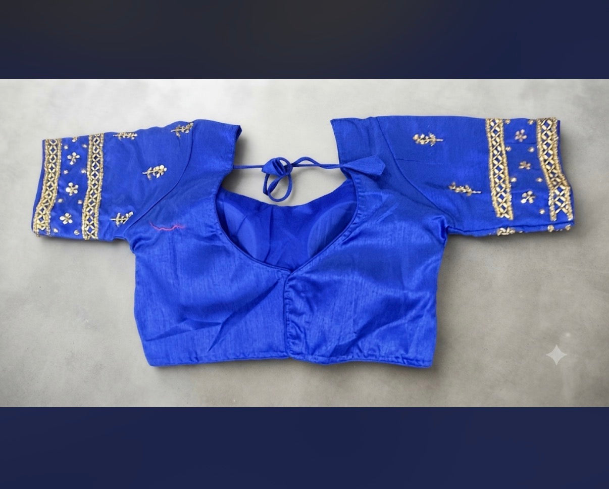Makhana Silk Blouse (Blue) - VRB028