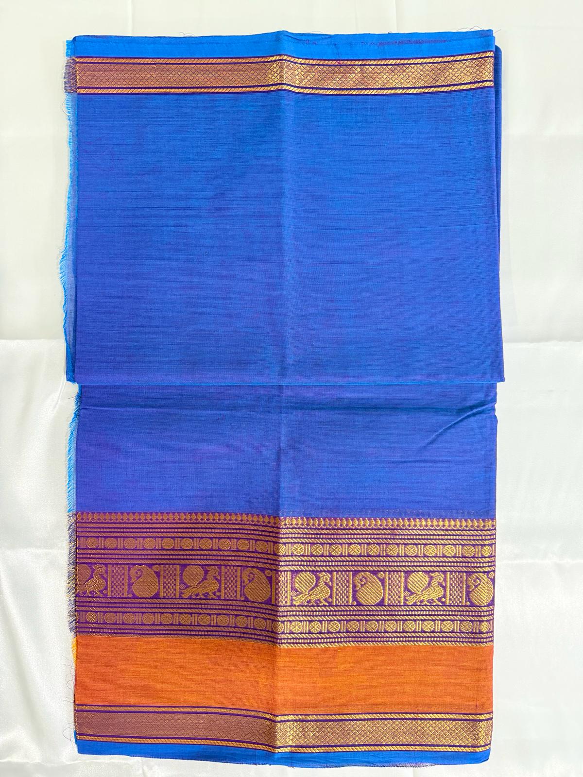 Chettinad Cotton without Blouse (Blue)