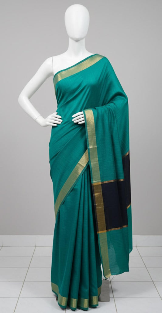 Silk Cotton with Blouse Green