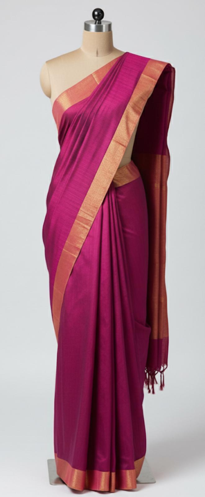 Silk Cotton with Blouse (Pink)