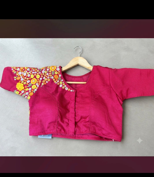 Designer Fabric Blouse (Pink) - VRB037