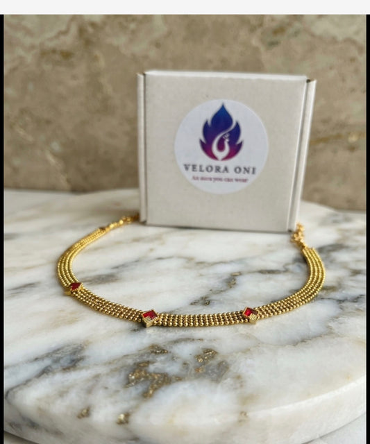 Gold Toned Short Necklace - VJN020