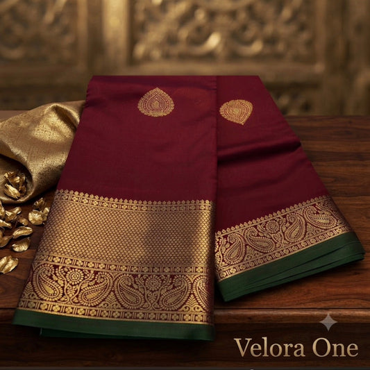 Semi Silk Saree ( Red) - V1S017