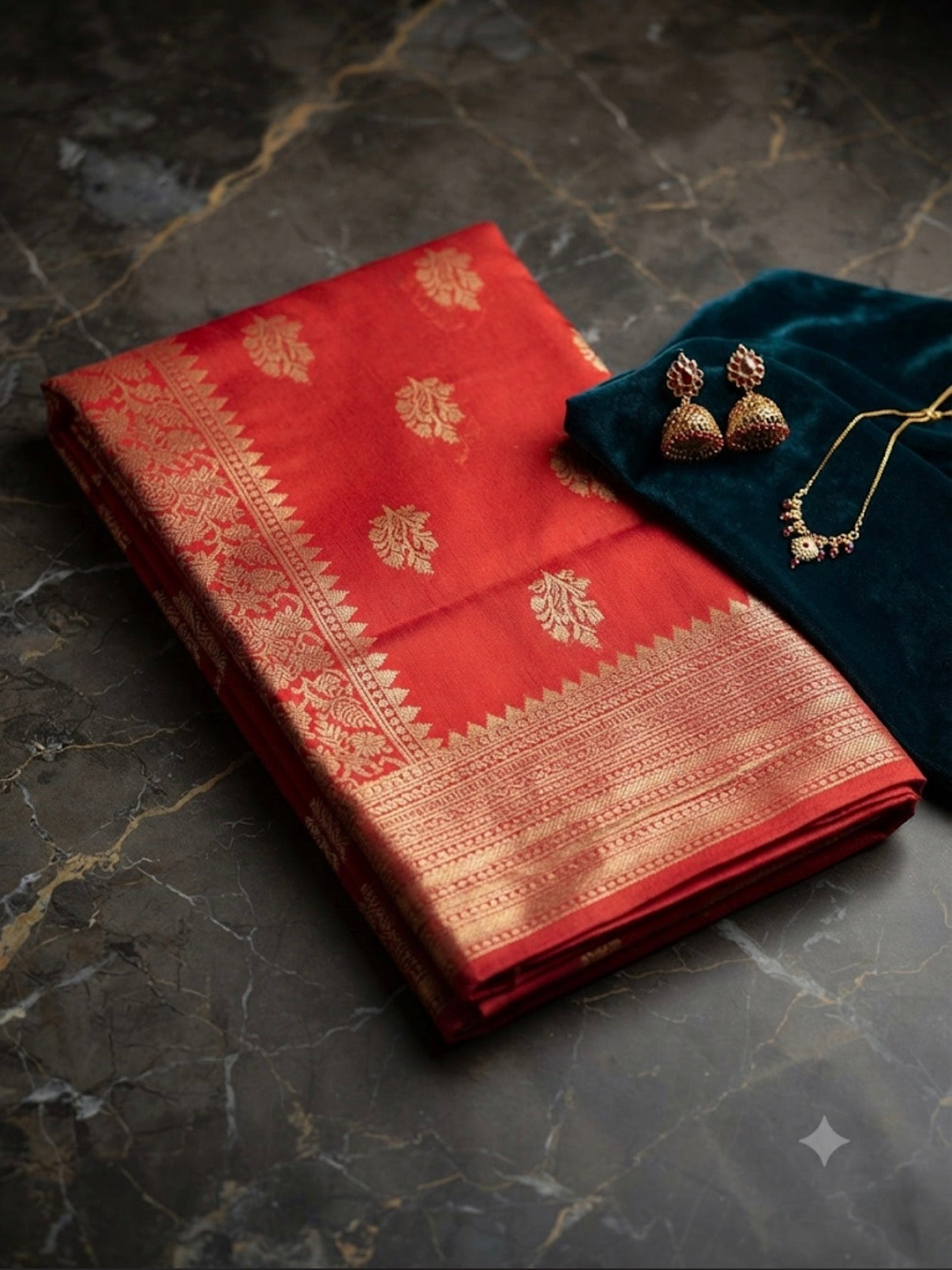 Banarasi Dupion Saree(Red) - V1S050