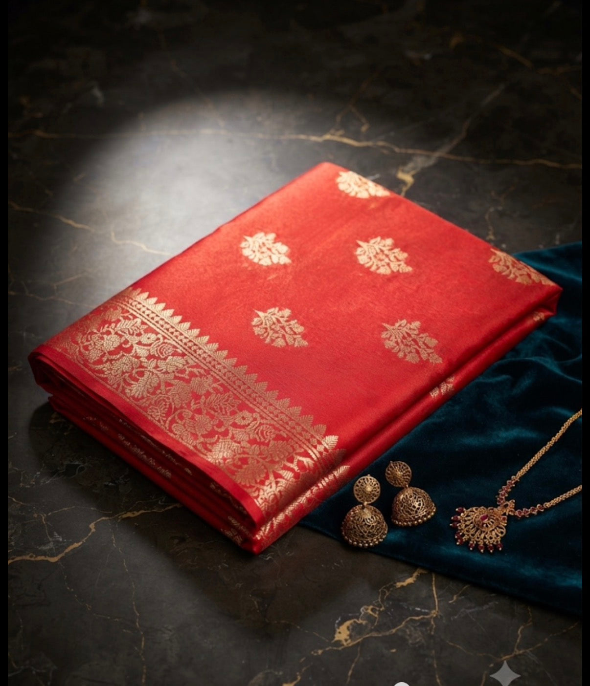 Banarasi Dupion Saree(Red) - V1S050