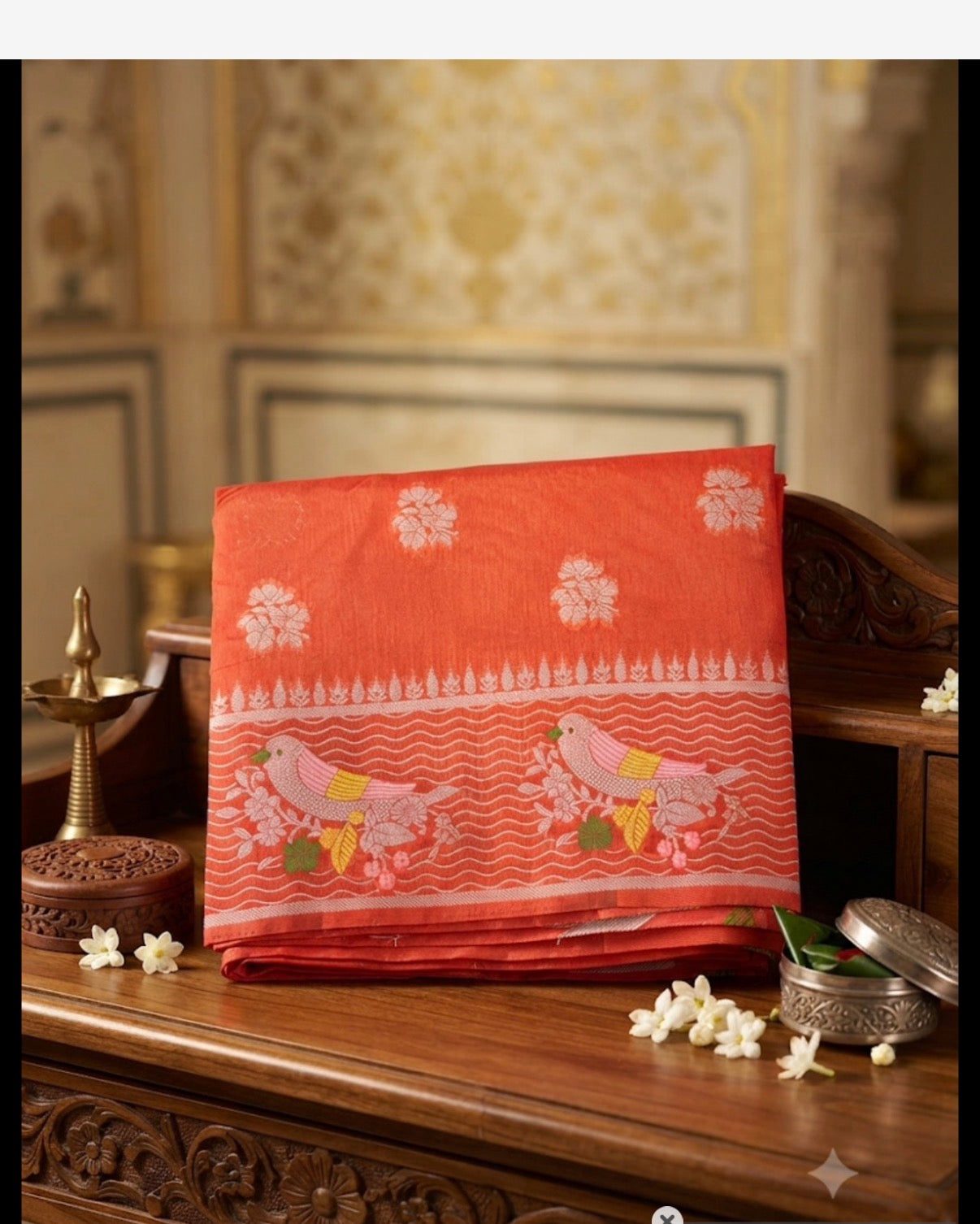 Dupion Saree(Orange) - V1S051
