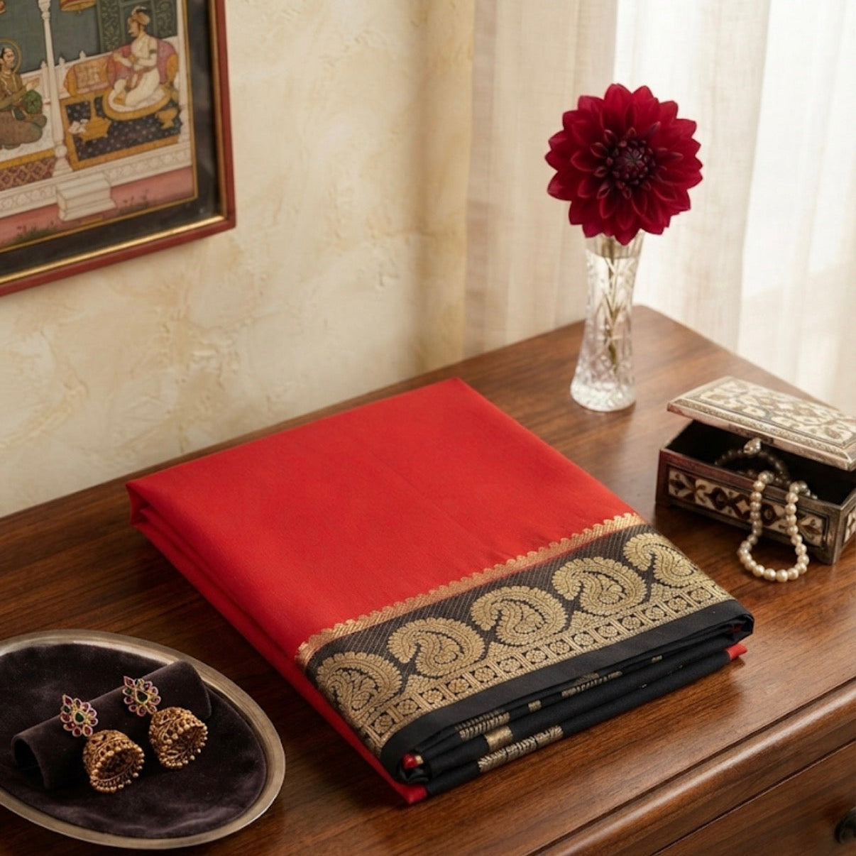 Mysore Silk (Red & Black) - V1G021