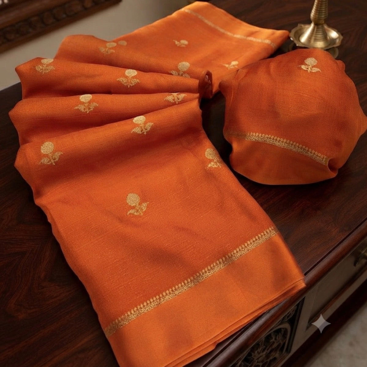 Orange Khadi Viscose - V1S039