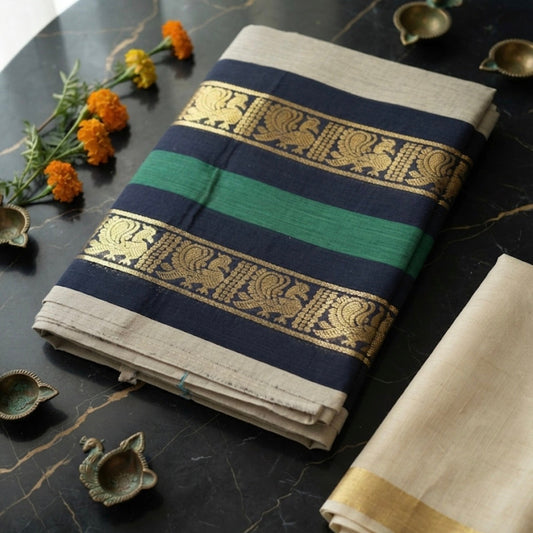 Chettinad Cotton Big Border without Blouse