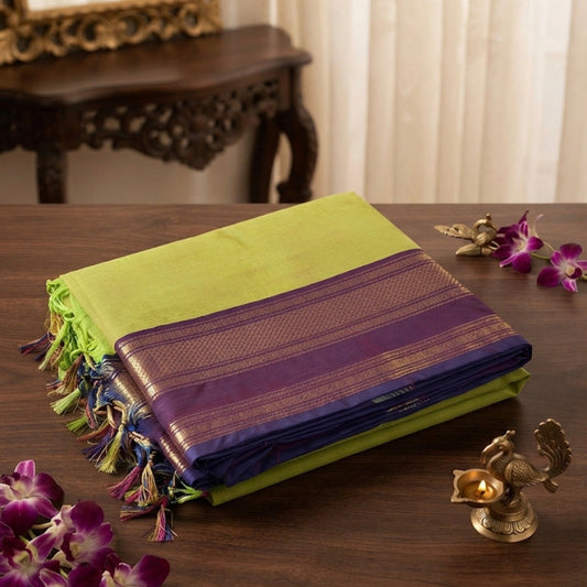 Chettinad Cotton with Blouse (Green & Maroon)