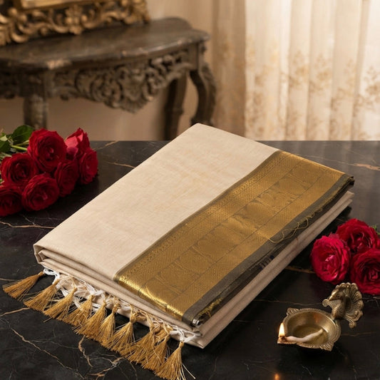Chettinad Cotton with Blouse (Light Brown)
