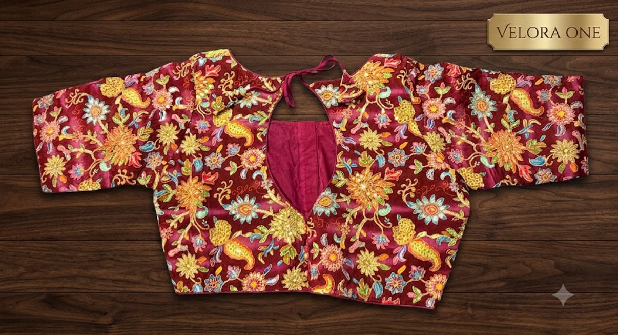 Designer Blouse (Maroon) - VRB005