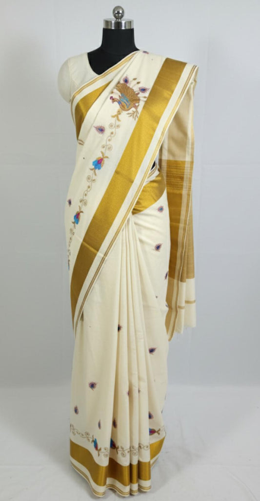 Kerala Onam Saree (Pink)