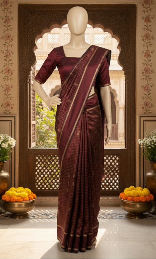 Silk Kurrai without blouse