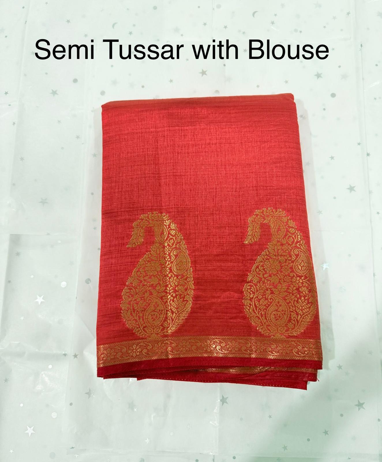 Semi Tussar (Red)