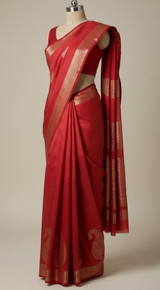 Semi Tussar (Red)