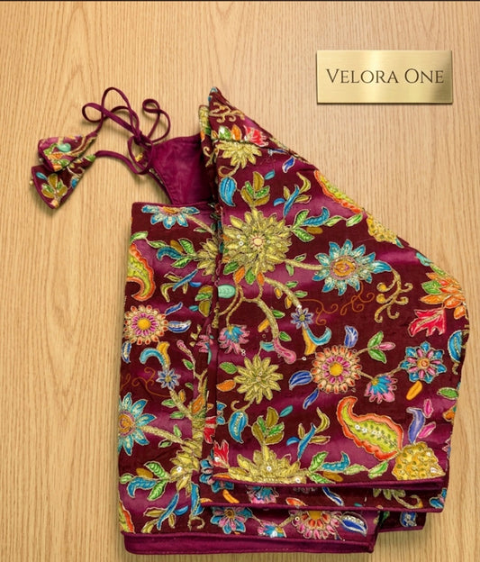 Designer Blouse (Maroon) - VRB005