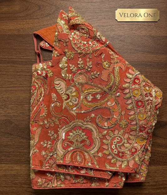 Designer Blouse (Rust Orange) - VRB006