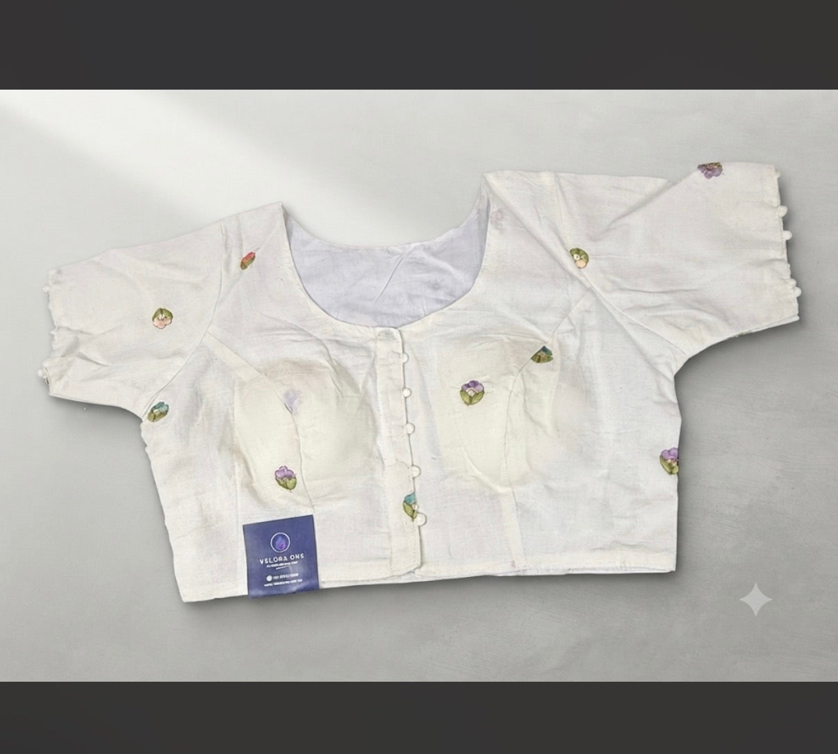 White Designer Cotton (padded)  - VRB020