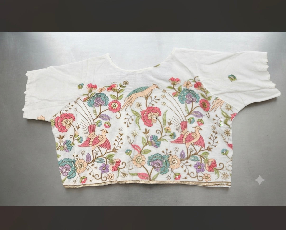 White Designer Cotton (padded)  - VRB020