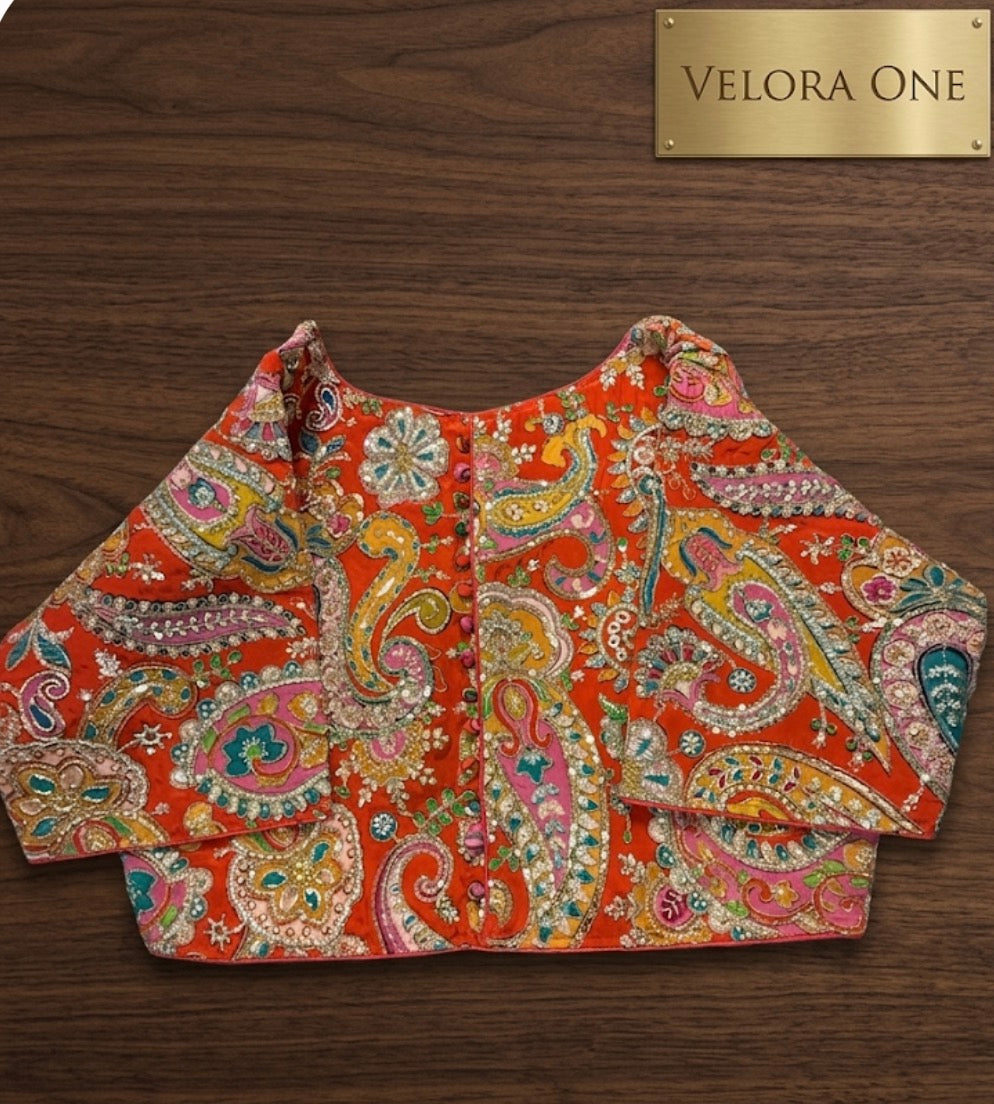 Designer Blouse (Orange) - VRB002